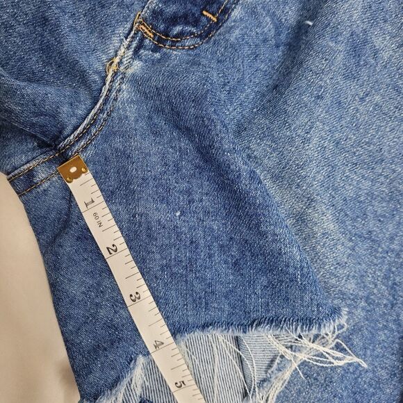 VINTAGE 90s Wrangler distressed cutoff jean shorts XXL - Picture 10 of 12